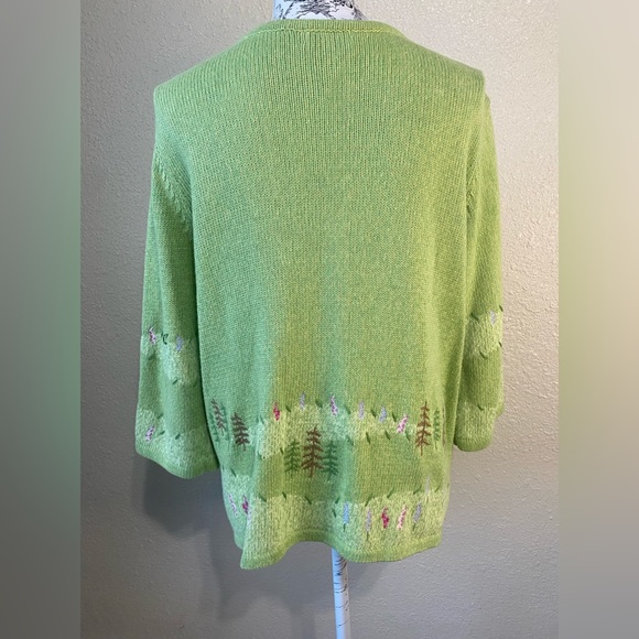 Christopher & Banks hand embroidered‎ button down sweater, long sleeve - Picture 8 of 10